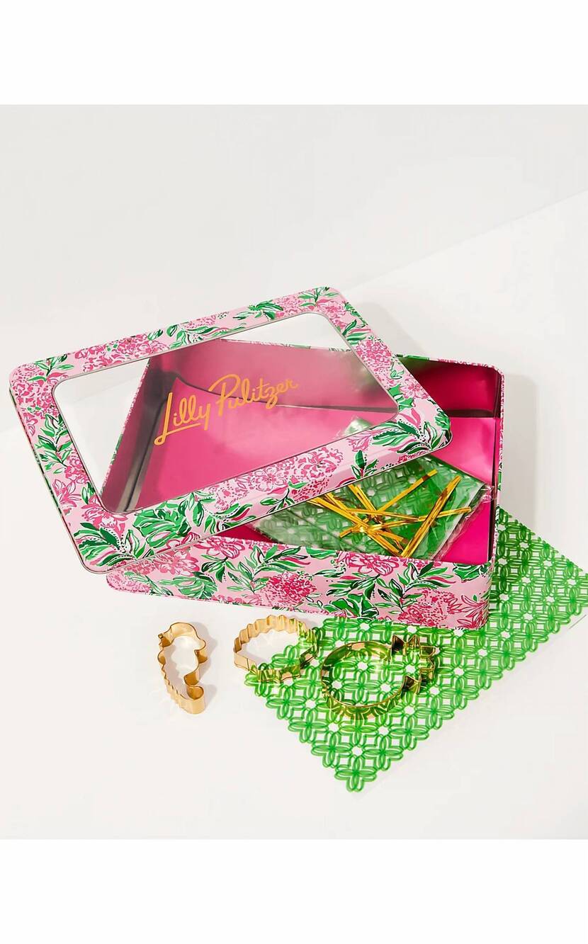 NEW LILLY PULITZER cookie exchange kit in conch shell pink